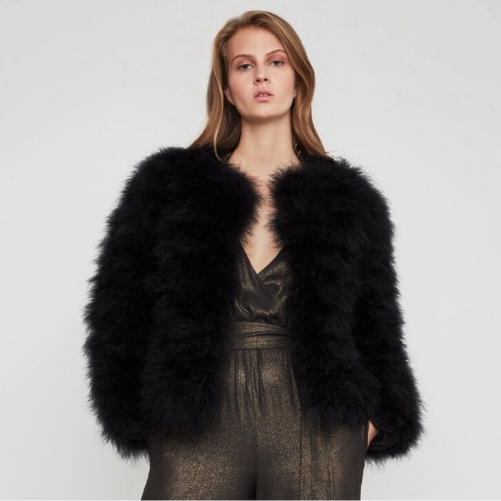 Zoey Ostrich Feather Jacket